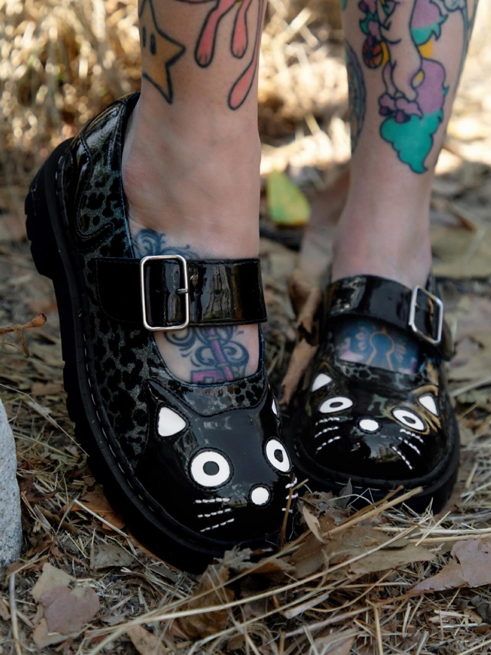NWT T.U.K Kitty Leopard Print Platform Mary Jane Shoes Size 10 - Picture 2 of 15